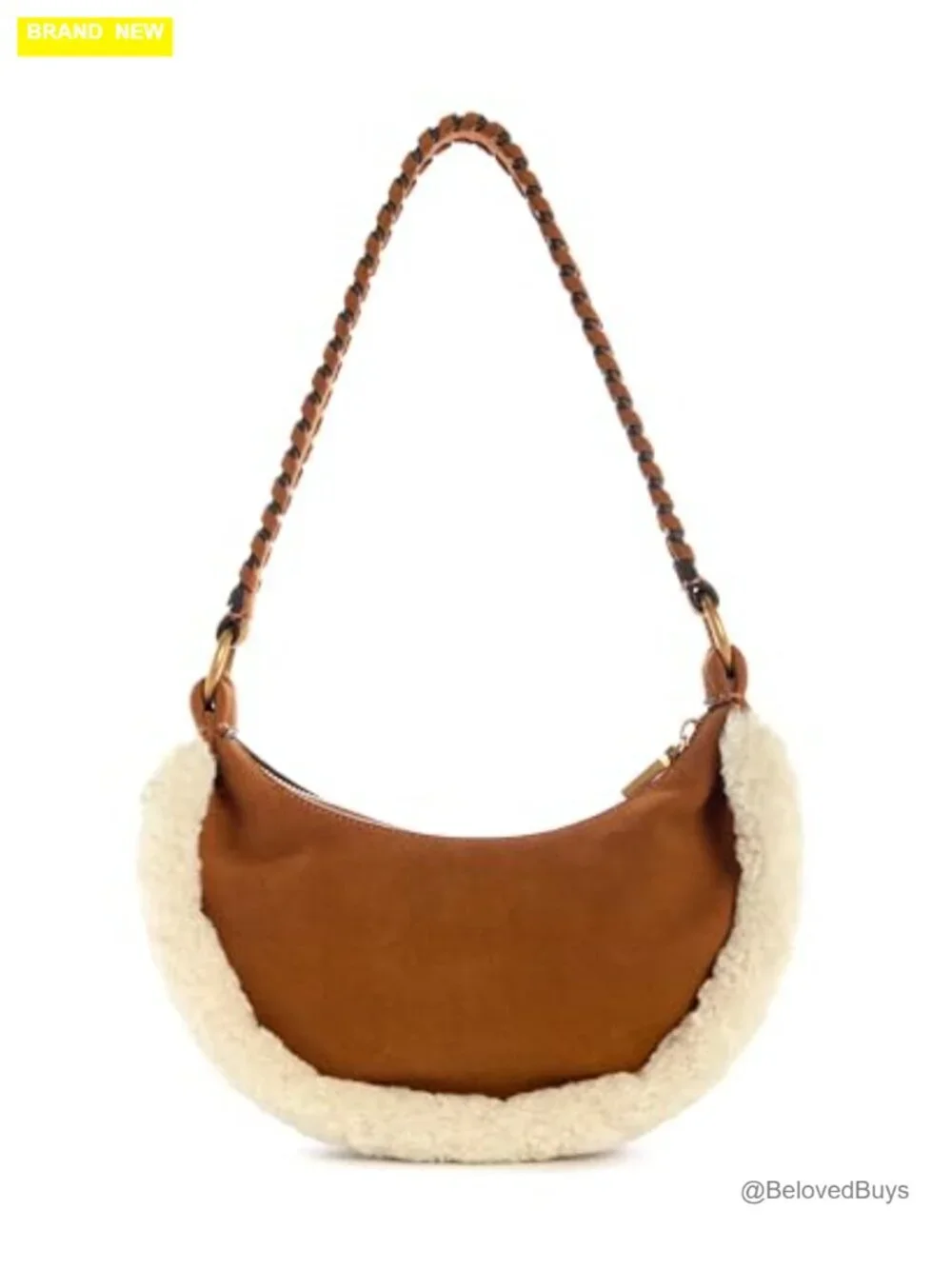 Suede Hobo Bag with Zip Pocket and Card Slips